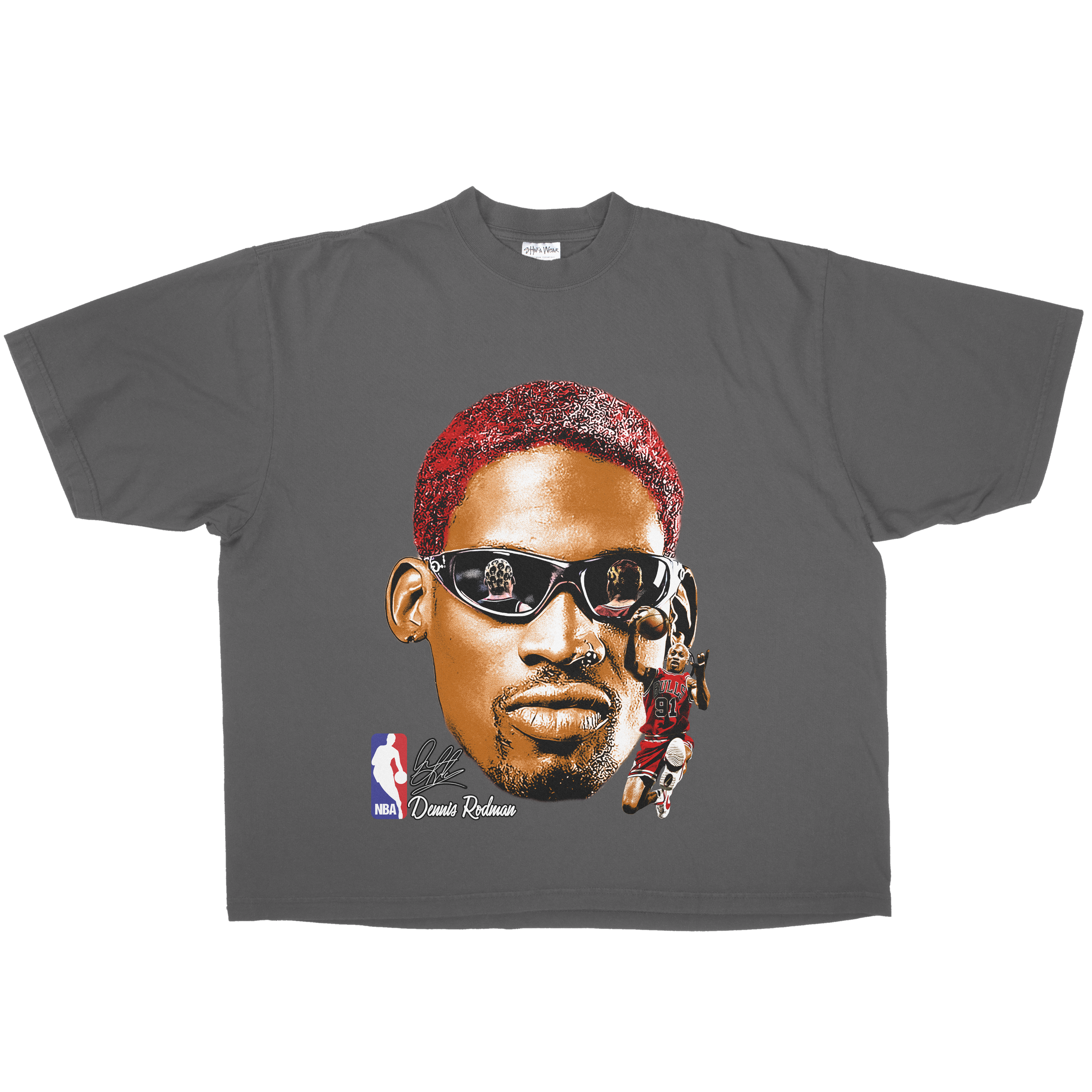 RED BIG FACE MENACE OVERSIZED HEAVYWEIGHT TEE