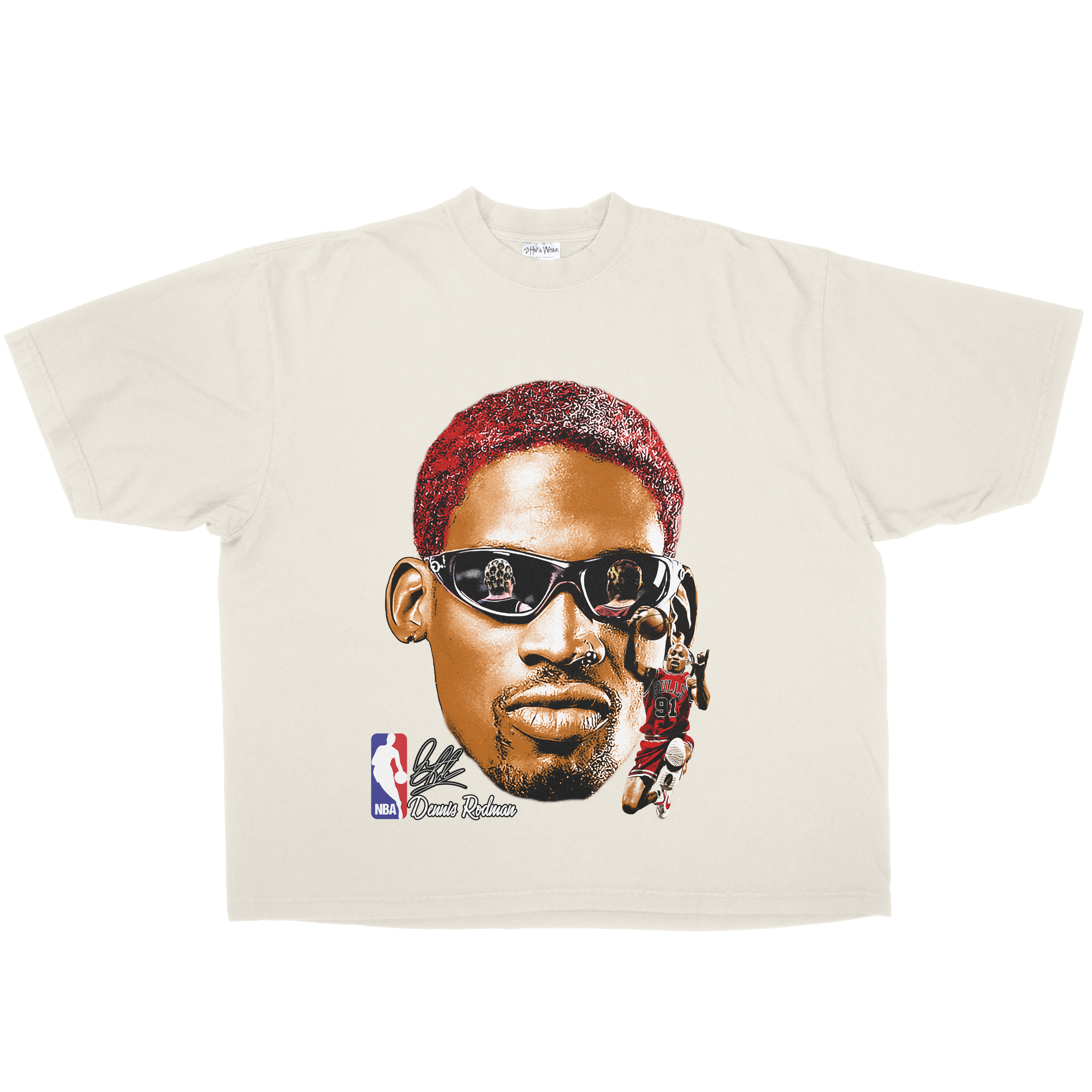 RED BIG FACE MENACE OVERSIZED HEAVYWEIGHT TEE