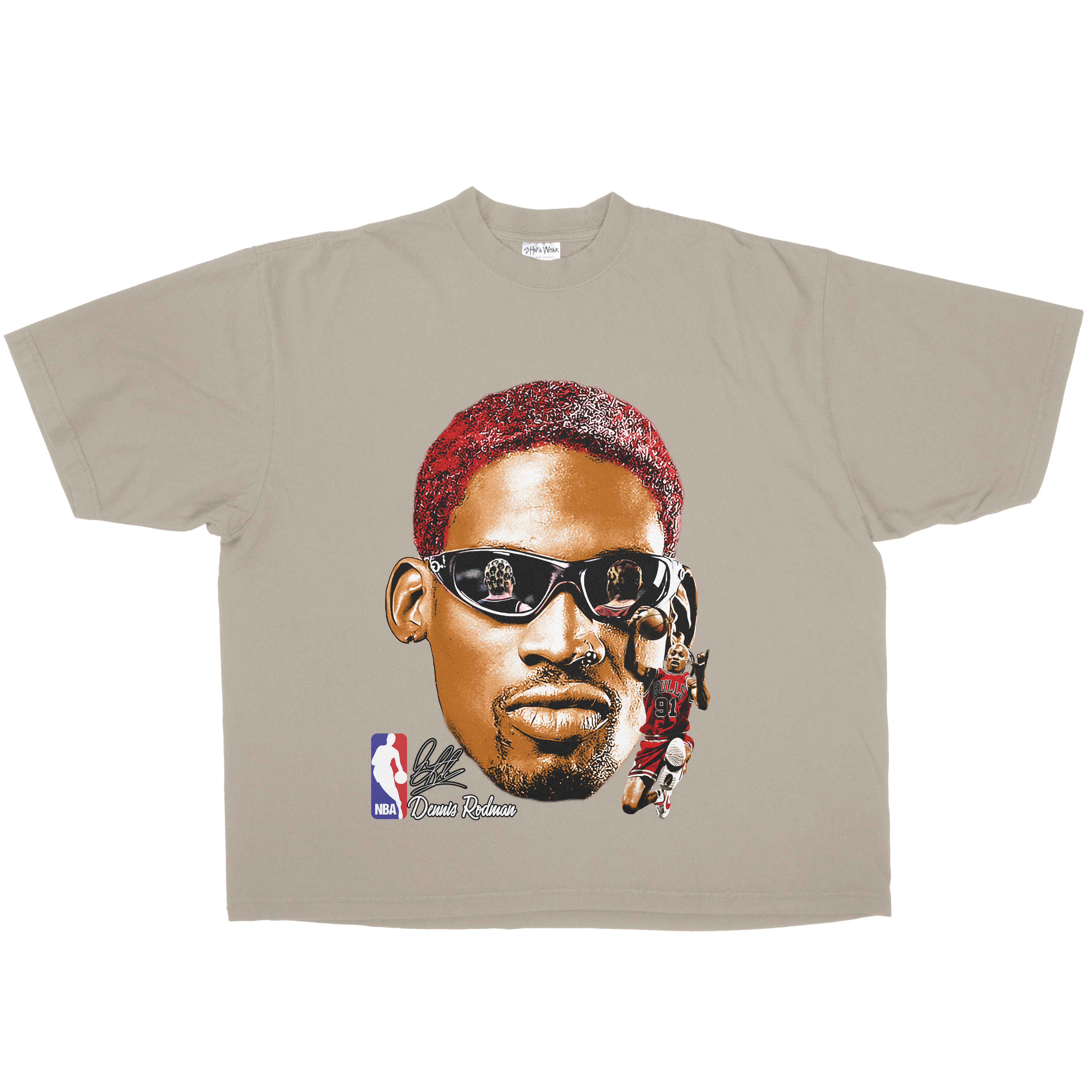 RED BIG FACE MENACE OVERSIZED HEAVYWEIGHT TEE