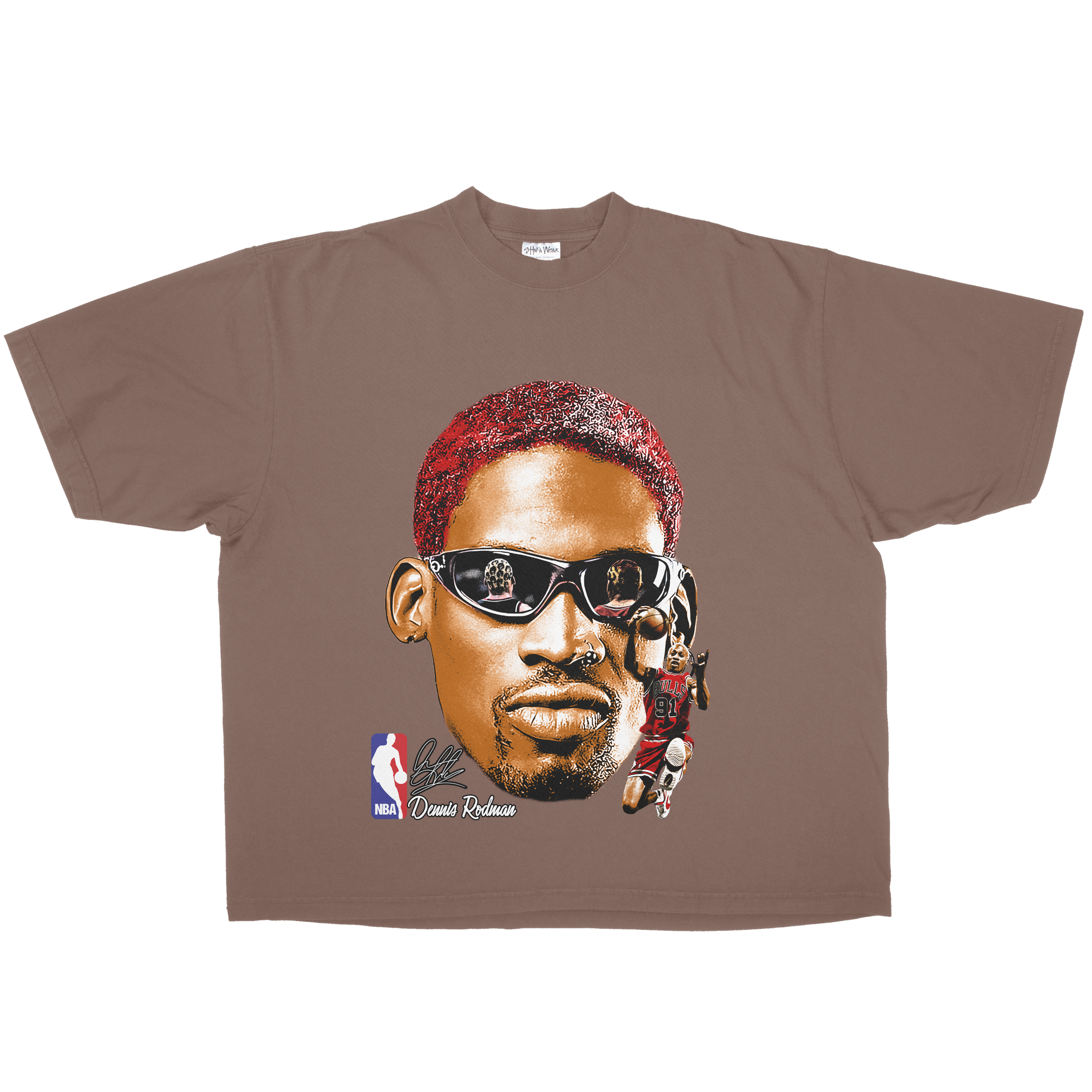 RED BIG FACE MENACE OVERSIZED HEAVYWEIGHT TEE